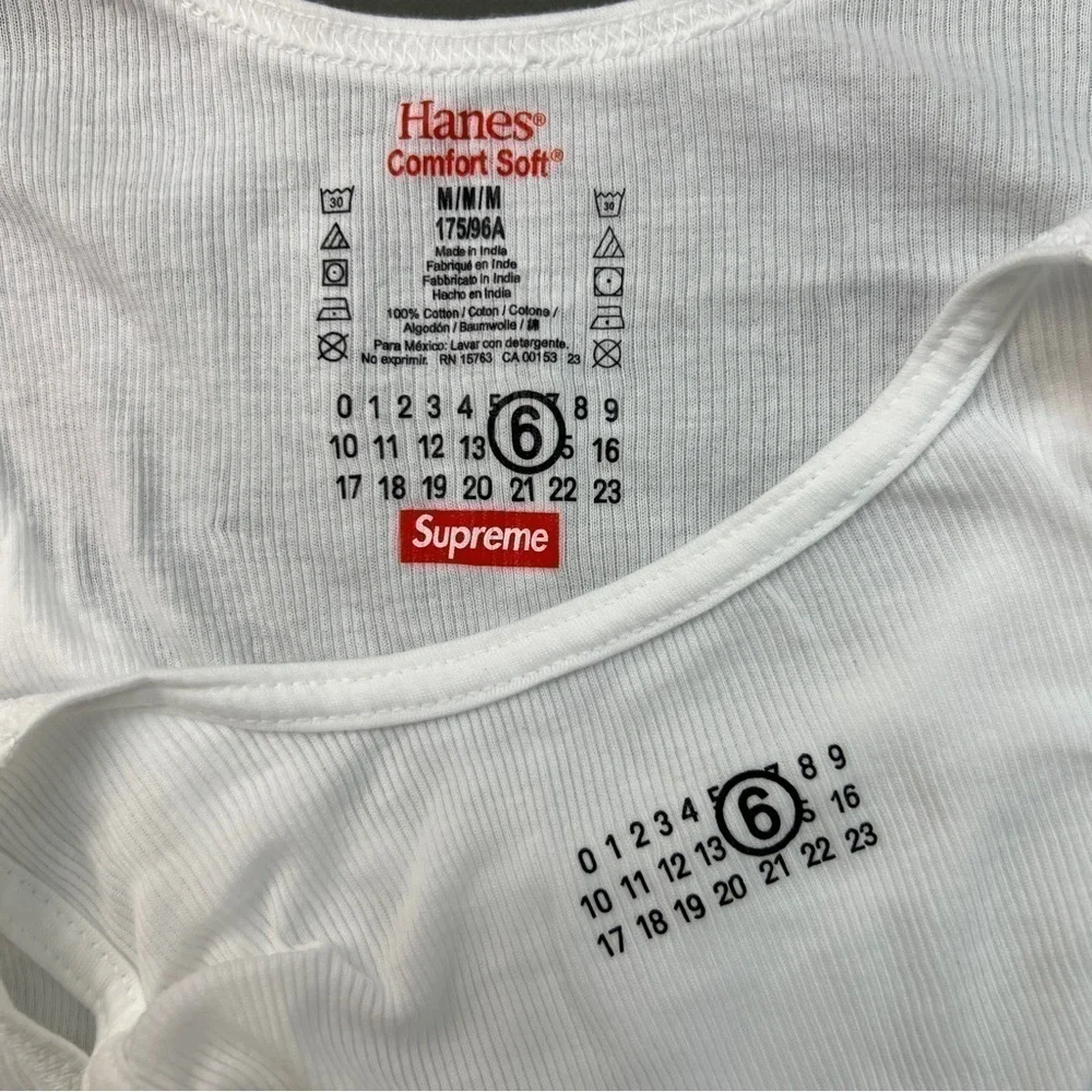 AUTHENTIC Supreme Maison Margiela MM6 Hanes Tagless Tank Top